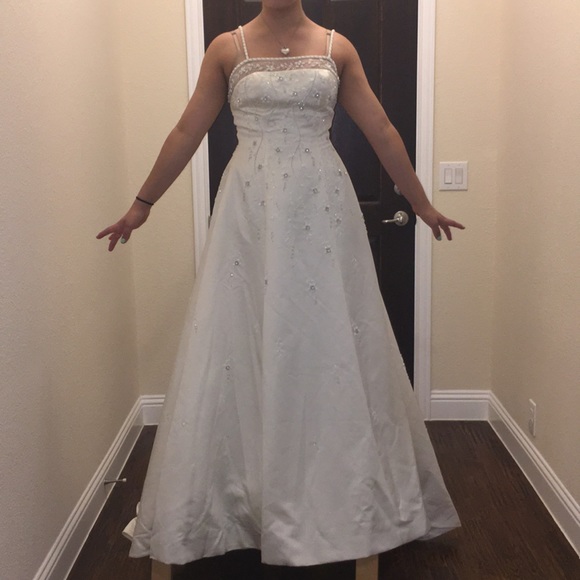 pearl white wedding dress